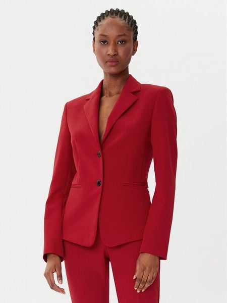 HUGO Marynarka Agonia-1 50539976 Czerwony Slim Fit. Czerwone marynarki i żakiety damskie Hugo, bez wzorów, z syntetyku. Za 699.99 zł.