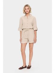 SAINT TROPEZ Szorty w kolorze beżowym rozmiar: L. Brązowe szorty damskie Saint Tropez, bez wzorów, z bawełny, z podwyższonym stanem. Za 84.99 zł.