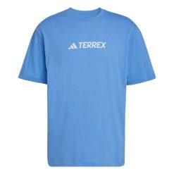Koszulka męska ADIDAS M TX LOGO TEE L. Niebieskie t-shirty sportowe męskie Adidas, l, z bawełny, bez ramiączek, outdoorowe. Za 149.00 zł.