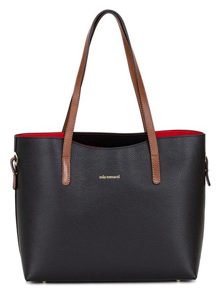 Mia Tomazzi Skórzana torebka "Lussino" w kolorze czarno-jasnobrązowym - 35 x 30 x 5 cm rozmiar: onesize. Brązowe torebki klasyczne damskie Mia Tomazzi, bez wzorów, z materiału, bez dodatków. Za 483.17 zł.