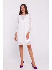 Stylove Sukienka w kolorze białym rozmiar: S. Białe sukienki damskie Stylove, s, bez wzorów, z koronki, bez kołnierzyka, bez ramiączek, midi. Za 232.23 zł.