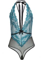 Body ze stringami ouvert. Czarne body damskie bonprix, bez wzorów, z koronki. Za 92.99 zł.