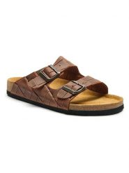 Comfortfusse Skórzane klapki w kolorze brązowym rozmiar: 43. Brązowe klapki damskie Comfortfusse, bez wzorów, bez obcasa. Za 260.99 zł.