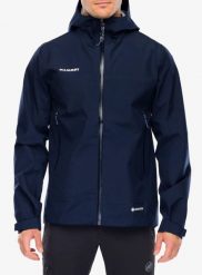 Kurtka w góry Mammut Crater Light HS Hooded Jacket. Niebieskie kurtki męskie Mammut, l, bez wzorów, z gore-texu, marine, bez kaptura. Za 1,374.99 zł.