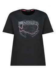 Geographical Norway Koszulka w kolorze czarnym rozmiar: XL. Czarne bluzki damskie Geographical Norway, xl, bez wzorów, z bawełny, bez kołnierzyka. Za 80.52 zł.