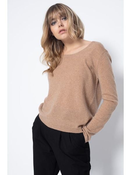 Perfect Cashmere Kaszmirowy sweter "Lindsay" w kolorze beżowym rozmiar: L. Brązowe swetry klasyczne damskie Perfect Cashmere, l, z kaszmiru, bez kołnierzyka. Za 479.76 zł.