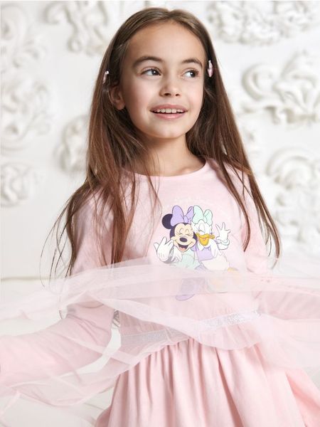 Sukienka Disney - koralowy. Pomarańczowe sukienki dziewczęce Sinsay, bez wzorów, bez ramiączek. Za 25.99 zł.