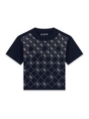 Guess T-Shirt J6GI05 K6YW4 Granatowy Boxy Fit. Niebieskie koszulki dziewczęce Guess, z aplikacjami, z bawełny, bez ramiączek. Za 114.99 zł.