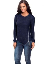 Heine Sweter w kolorze granatowym rozmiar: 46. Niebieskie swetry klasyczne damskie Heine, ze splotem, z asymetrycznym kołnierzem. Za 60.99 zł.