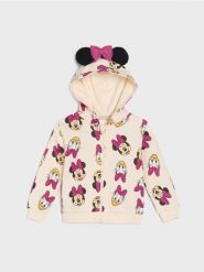 Bluza z zamkiem Minnie Mouse - kremowy. Białe bluzy i bluzki niemowlęce Sinsay, bez wzorów, bez ramiączek, bez kaptura. Za 25.99 zł.
