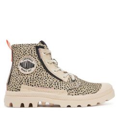 Trapery Palladium. Brązowe trapery damskie Palladium, bez obcasa. Za 359.99 zł.