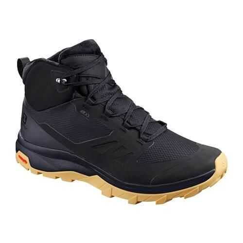 Buty turystyczne męskie Salomon Outsnap Cs Wp. Czarne buty trekkingowe męskie Salomon, z gumy, bez zapięcia, trekkingowe. Za 714.00 zł.