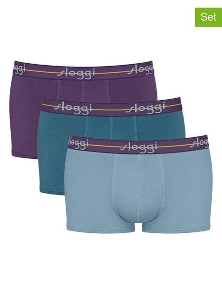 Sloggi Bokserki (3 pary) "Start" rozmiar: M. Niebieskie bokserki męskie Sloggi, bez wzorów. Za 61.02 zł.