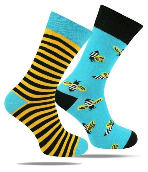 Skarpetki Bawełniane - Tematyczne - Asymetryczne w Pszczoły. Skarpetki męskie His Story, bez wzorów, z bawełny. Za 29.99 zł.