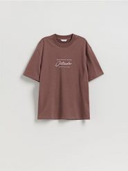 T-shirt comfort z nadrukiem - jasnofioletowy. Fioletowe t-shirty męskie Reserved, l, bez wzorów, z bawełny, bez kołnierzyka. Za 69.99 zł.