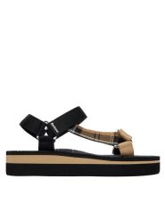 Barbour Sandały Mila LBS0020BK31 Beżowy. Brązowe sandały damskie Barbour, bez wzorów, z materiału, bez obcasa, na płaskiej podeszwie. Za 269.99 zł.