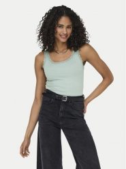 ONLY Top Sara 15345994 Zielony jasny Slim Fit. Zielone topy damskie Only, l, bez wzorów, z bawełny, bez ramiączek. Za 59.99 zł.