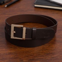 Skórzany pasek damski do spodni sukienki ciemny brąz skóra nat 3 cm Beltimore D73 : Kolory - brązowy, beżowy, Rozmiar pasków - r.90-105 cm. Brązowe sukienki damskie bez wzorów, ze skóry, bez kołnierzyka, bez ramiączek. Za 54.99 zł.