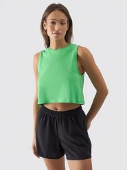 4F Top w kolorze zielonym rozmiar: XXL. Zielone topy damskie 4f, xxl, bez wzorów, z bawełny, bez kołnierzyka. Za 21.92 zł.