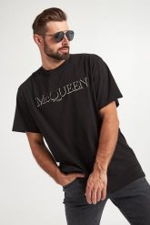 T-shirt męski ALEXANDER MCQUEEN. T-shirty męskie alexander mcqueen, m, bez wzorów, bez kołnierzyka. W wyprzedaży za 1,469.30 zł.