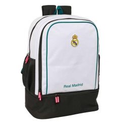 Real Madryt plecak sportowy szkolny backpack. Białe plecaki damskie Real Madrid, bez wzorów, z materiału, sportowe. Za 279.00 zł.