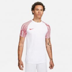 Koszulka sportowa męska Nike Drifit Academy. Białe t-shirty sportowe męskie Nike, m, z materiału, bez ramiączek, na fitness i siłownię, dri-fit (nike). Za 119.05 zł.