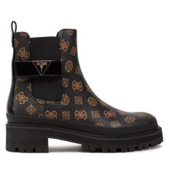Botki Guess. Czarne botki damskie Guess, bez obcasa, na płaskiej podeszwie, bez zapięcia. Za 649.99 zł.