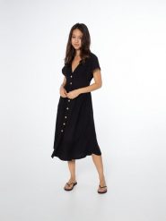 Sukienka damska Protest Prtsambu dress. Czarne sukienki damskie Protest, na lato, l, bez wzorów, z elastanu, bez kołnierzyka, bez ramiączek, midi. Za 324.00 zł.