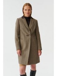 TATUUM Płaszcz przejściowy w kolorze beżowym rozmiar: 42. Brązowe płaszcze damskie Tatuum, bez wzorów, z wełny. Za 261.67 zł.