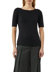 Comma Koszulka Kobiety Sztuczne włókno czarny, 44. Czarne t-shirty damskie Comma, uniwersalny, bez wzorów, z włókna, bez kołnierzyka. Za 179.95 zł.