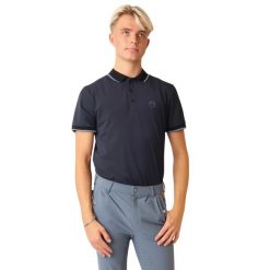 Koszulka polo do jazdy konnej Montar. Niebieskie koszulki polo męskie MONTAR, na lato, m, bez wzorów, z elastanu, bez ramiączek. Za 298.00 zł.