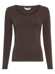 MOSS COPENHAGEN Koszulka "Kath" w kolorze brązowym rozmiar: M/L. Brązowe bluzki damskie MOSS COPENHAGEN, l, bez wzorów, bez kołnierzyka, bez ramiączek. Za 135.17 zł.