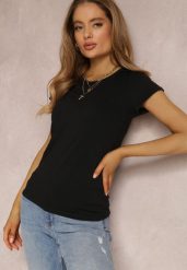 Czarny T-shirt Ariema. Czarne t-shirty damskie Renee, l, bez wzorów, z dzianiny, bez kołnierzyka. Za 24.99 zł.