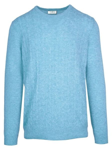 Malo Optimum Sweter w kolorze błękitnym rozmiar: L. Niebieskie swetry męskie Malo Optimum, l, bez wzorów, z kaszmiru, bez kołnierzyka. Za 347.99 zł.