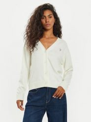 Guess Jeans Kardigan W4BR16 Z3HO2 Écru Regular Fit. Kardigany damskie Guess Jeans, l, z aplikacjami, z jeansu. Za 279.99 zł.