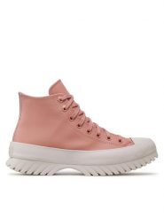 Converse Trampki Chuck Taylor All Star Lugged 2.0 Hi A02879C Różowy. Czerwone botki damskie Converse, ze skóry, retro, bez obcasa, na płaskiej podeszwie, bez zapięcia. Za 399.99 zł.