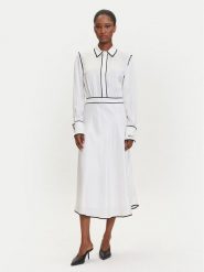 KARL LAGERFELD Sukienka koszulowa A3W13021 Écru Regular Fit. Sukienki damskie Karl Lagerfeld, bez wzorów, z wiskozy, bez kołnierzyka, bez ramiączek, koszulowe. Za 899.99 zł.
