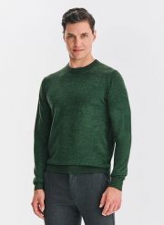 PAKO LORENTE – Zielony sweter męski z wełną. Zielone swetry męskie Pako Lorente, na jesień, m, bez wzorów, z wełny, bez kołnierzyka. Za 359.99 zł.