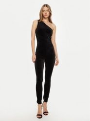 Guess Kombinezon W5RD71 KCM62 Czarny Classic Fit. Czarne kombinezony damskie Guess, xxl, z aplikacjami, z syntetyku, bez kołnierzyka, bez ramiączek. Za 449.99 zł.