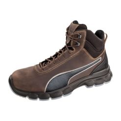 Buty Puma Cordur Brown Mid M MLI-S14B9 ciemno brązowy brązowe. Brązowe buty trekkingowe męskie z materiału, bez zapięcia. Za 903.81 zł.