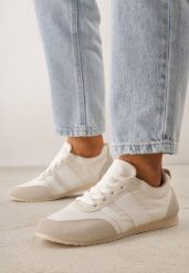 Beżowe Sneakersy Kultowe Tenisówki z Marszczeniem przy Pięcie Rhodophine. Brązowe trampki i tenisówki damskie Born2be, bez wzorów, z jeansu. Za 109.99 zł.