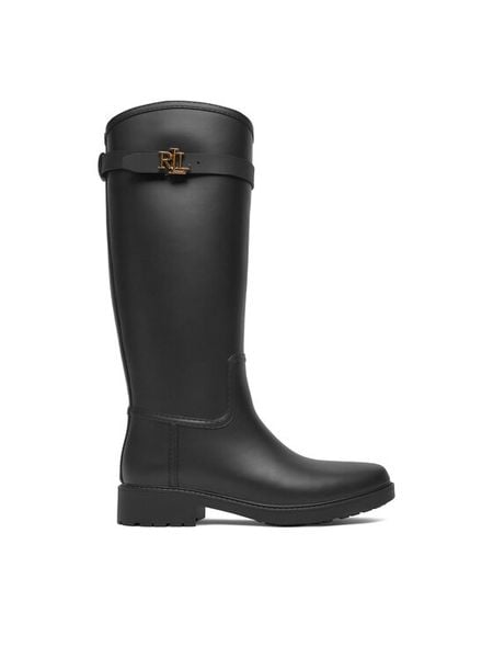 LAUREN RALPH LAUREN Kalosze 802980678001 Czarny. Czarne kalosze damskie Lauren Ralph Lauren, bez wzorów, z syntetyku. Za 709.99 zł.