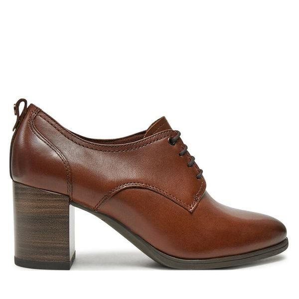 Półbuty Tamaris. Brązowe półbuty damskie Tamaris, bez wzorów, bez obcasa, na obcasie. Za 319.99 zł.