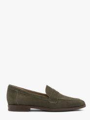 Zielone minimalistyczne mokasyny damskie. Zielone mokasyny damskie Ryłko, z materiału. Za 379.99 zł.