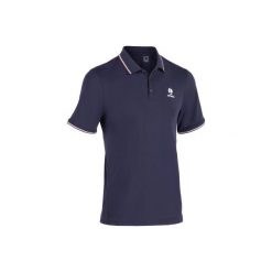 Koszulka polo tenisowa Dry 500 męska. Niebieskie koszulki polo męskie ARTENGO, l, bez wzorów, z elastanu, bez ramiączek. Za 54.99 zł.