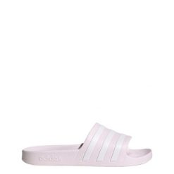 Klapki adilette Aqua. Białe klapki damskie Adidas, bez wzorów, bez obcasa. Za 99.95 zł.