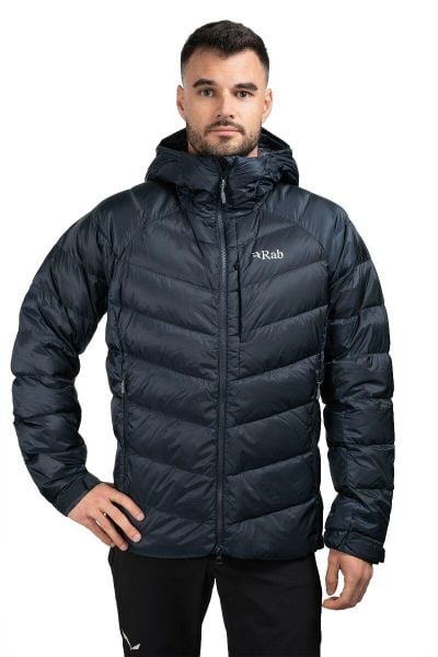 Kurtka trekkingowa puchowa męska Glaceon Pro. Brązowe kurtki męskie RAB, na zimę, l, bez wzorów, z poliamidu, z kapturem. Za 1,259.99 zł.