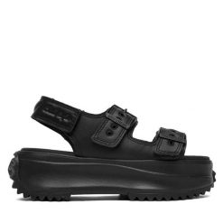 Sandały Converse. Czarne sandały damskie Converse, bez wzorów, bez obcasa, na płaskiej podeszwie. Za 449.99 zł.