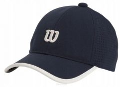 Czapka tenisowa Wilson Structured Classic. Niebieskie czapki męskie Wilson, z aplikacjami, z materiału, eleganckie. Za 149.00 zł.