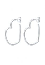 Elli Damskie kreole serce filigranowee w srebrze próby 925 Sterling Silver Kolczyki koła 1 ct. Szare kolczyki damskie Elli, srebrne. Za 249.89 zł.